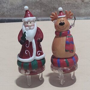Ganz Ceramic Christmas Ornaments Santa Claus & Moose Figurine